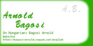 arnold bagosi business card